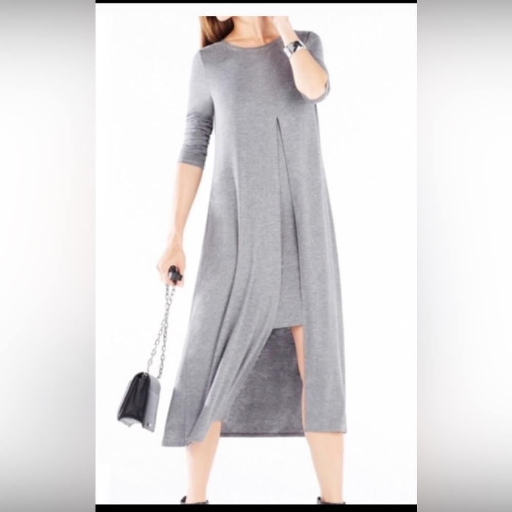 BCBGMaxAzria Heather Gray Long Sleeve Dress